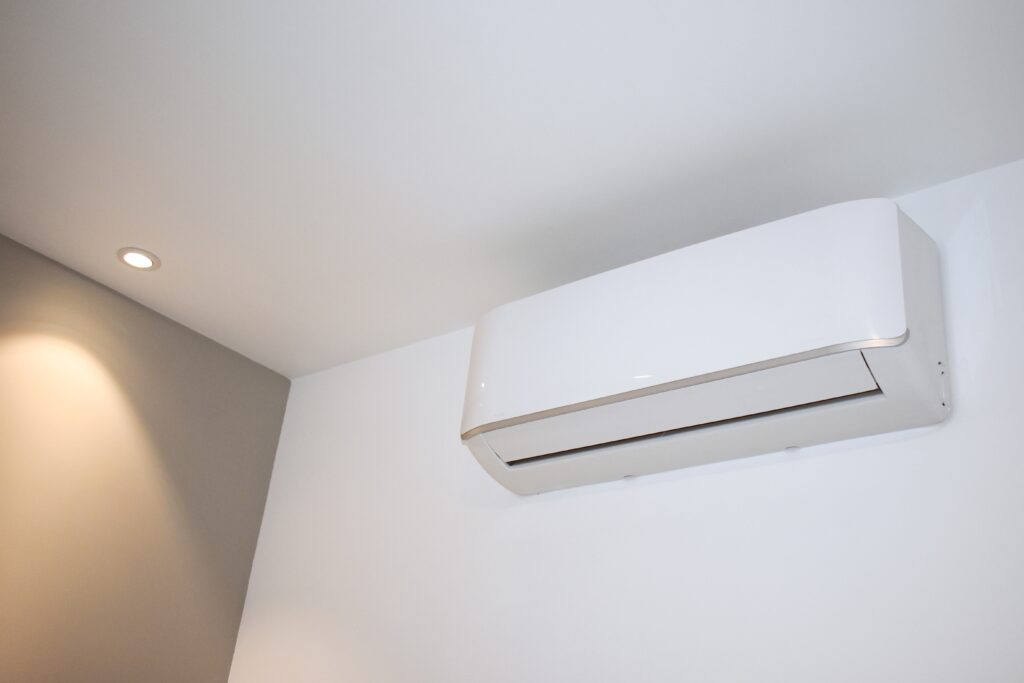 ductless mini split on wall in home